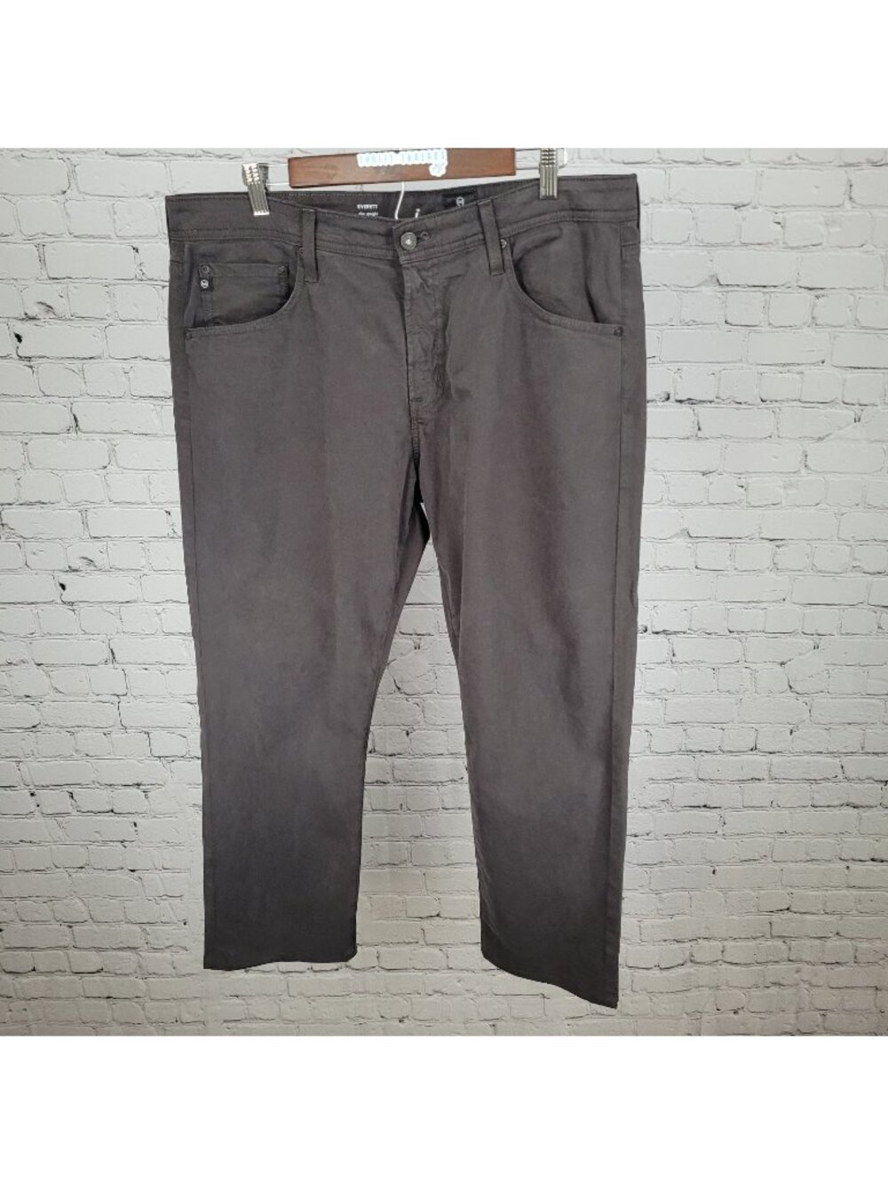 AG Adriano Goldschmied Grey Everett Slim Straight Soft Stretch Jeans Size 36x28
